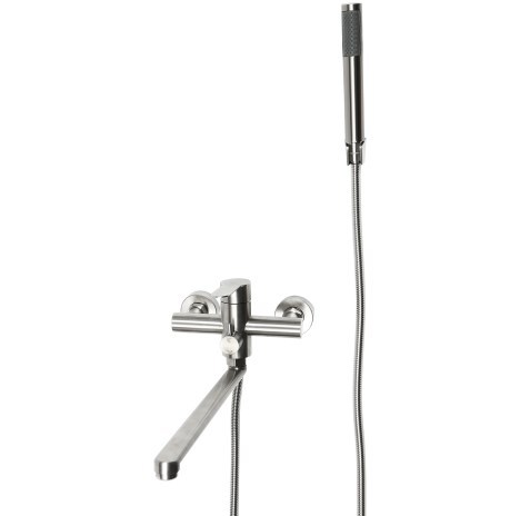 Robinet de baignoire avec douche mural en acier inoxydable avec tuyau de douche de 1,5 m pour baignoire
