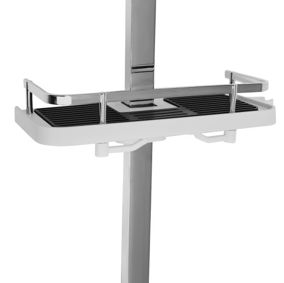 Système de douche domestique avec thermostat en acier inoxydable, colonne de douche argentée, tringle de douche réglable, ensemble de douche polyvalent 73-116 cm