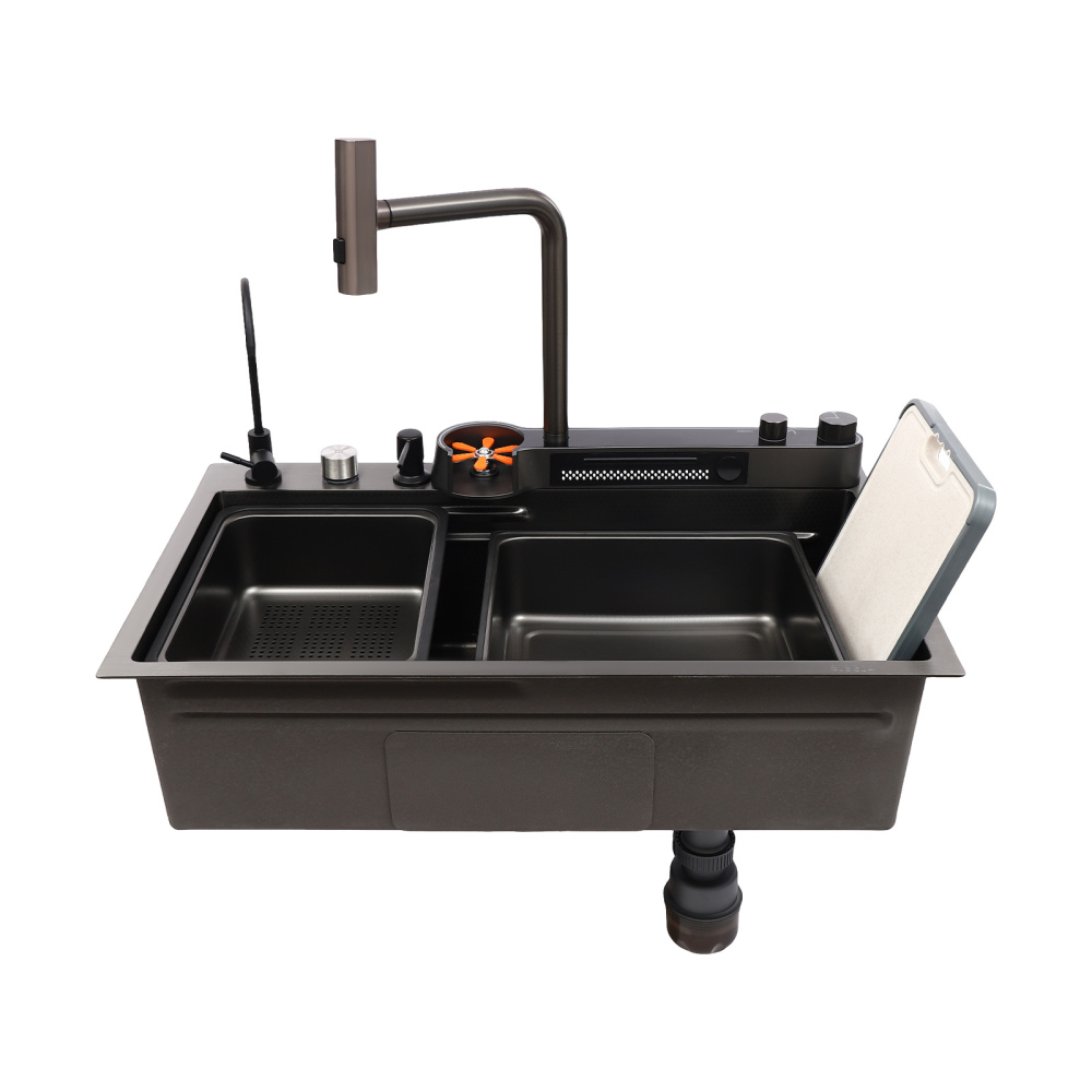 Évier de cuisine en cascade, ensemble de robinets d'évier de cuisine en cascade