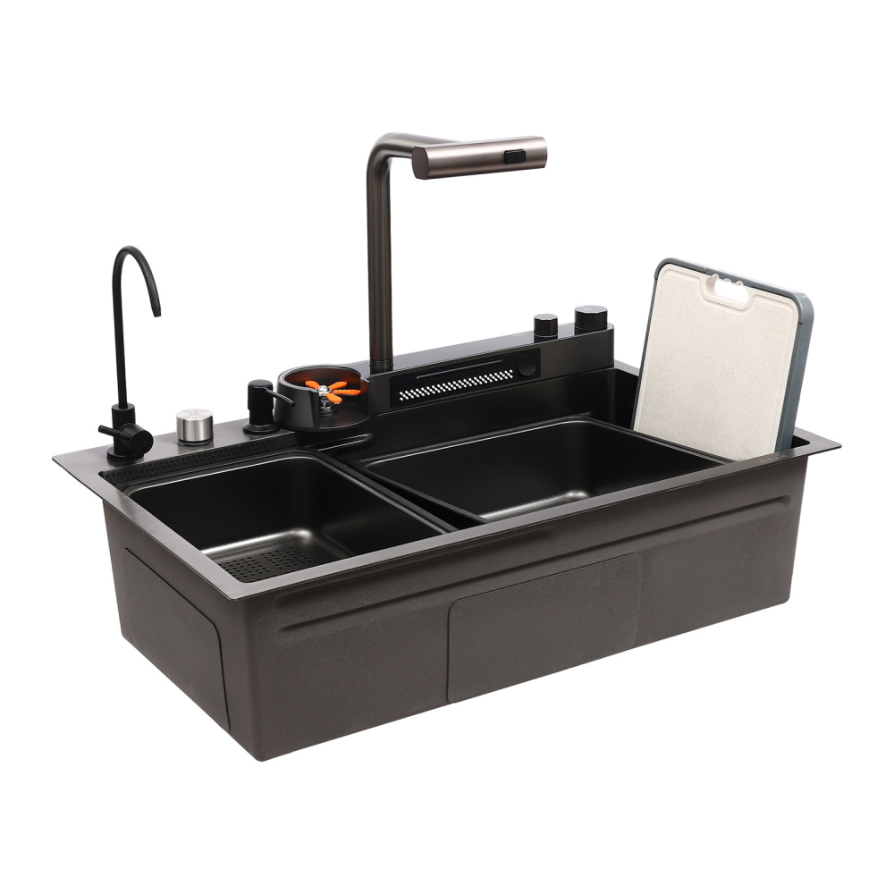 Évier de cuisine en cascade, ensemble de robinets d'évier de cuisine en cascade