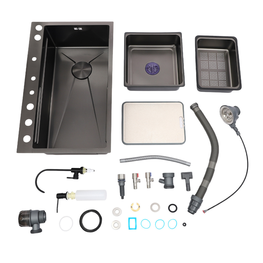 Évier de cuisine en cascade, ensemble de robinets d'évier de cuisine en cascade