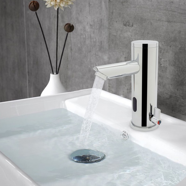 Robinet de salle de bain automatique chaud/froid avec capteur infrarouge