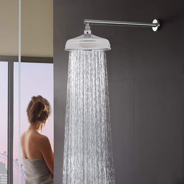 Pommeau de douche en acier inoxydable, pomme de douche en acier inoxydable 304 de 8 pouces, pomme de douche à effet de pluie, pomme de douche antique, douche à effet de pluie, 20x20 cm