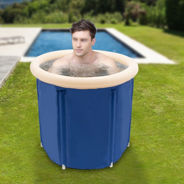 Baignoire gonflable pliable - Pour adulte de moins de 180 cm - Bleu