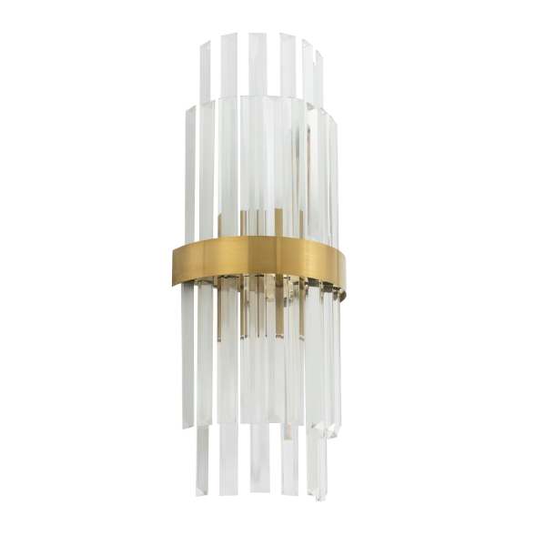 Applique en cristal murale dorée pour l'intérieur - ampoule non incluse - E14x2 - large voltage