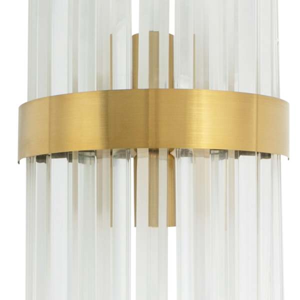 Applique en cristal murale dorée pour l'intérieur - ampoule non incluse - E14x2 - large voltage