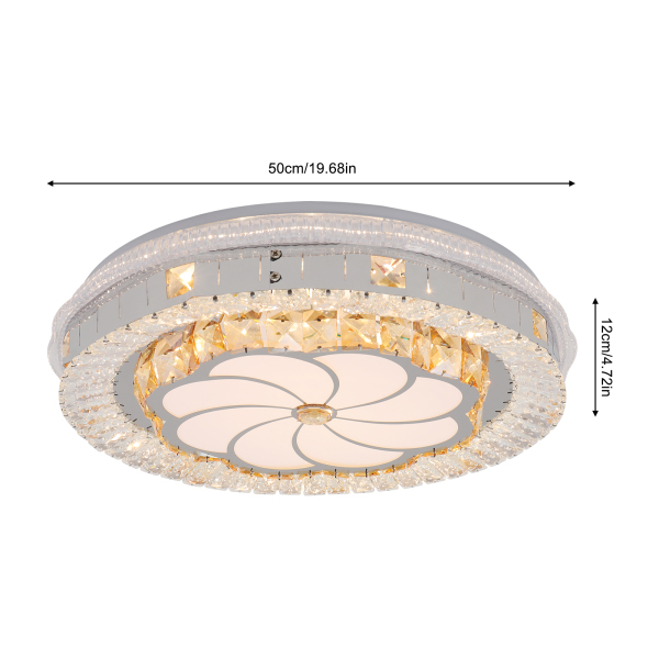 K9 Glass Ceiling Lamp, Dimmable Ceiling Lamp, 3 Shades Ceiling Lamp with remote control