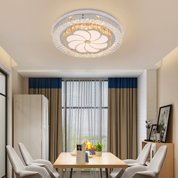 K9 Glass Ceiling Lamp, Dimmable Ceiling Lamp, 3 Shades Ceiling Lamp with remote control