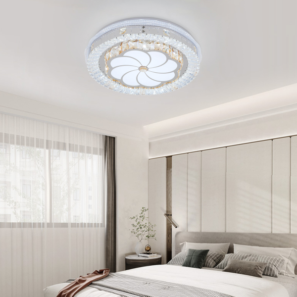 K9 Glass Ceiling Lamp, Dimmable Ceiling Lamp, 3 Shades Ceiling Lamp with remote control