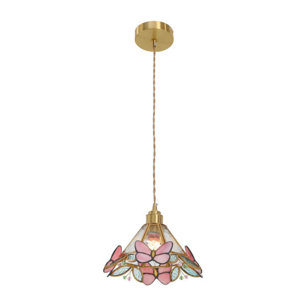 Suspension moderne en verre, suspension en forme de papillon, plafonnier, montage semi-encastré, pour la chambre à coucher, la chambre des filles