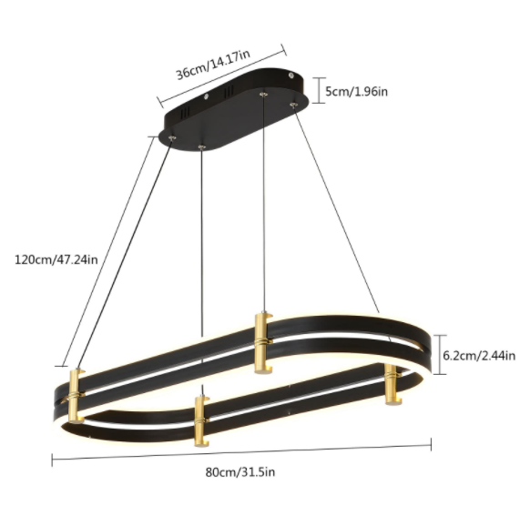 Plafonnier LED moderne, Lustre moderne et réglable