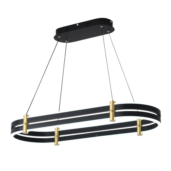 Plafonnier LED moderne, Lustre moderne et réglable avec télécommande, lustre de haute température de couleur pour salle à manger, salon