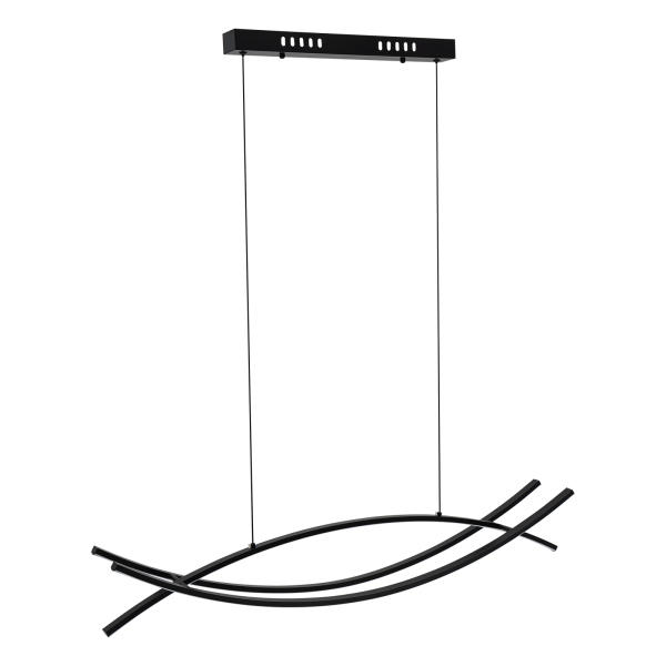 Lustre LED à ligne incurvée minimaliste, suspension linéaire, lustre LED à intensité variable, idéal pour l'îlot de cuisine, la salle à manger, le salon, la chambre à coucher