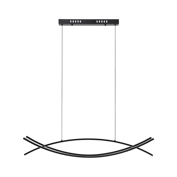 Lustre LED à ligne incurvée minimaliste, suspension linéaire, lustre LED à intensité variable, idéal pour l'îlot de cuisine, la salle à manger, le salon, la chambre à coucher