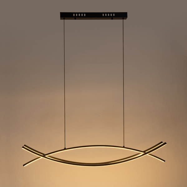 Lustre LED à ligne incurvée minimaliste, suspension linéaire, lustre LED à intensité variable, idéal pour l'îlot de cuisine, la salle à manger, le salon, la chambre à coucher Lustre LED à ligne incurvée minimaliste, suspension linéaire, lustre LED à intensité variable, idéal pour l'îlot de cuisine, la salle à manger, le salon, la chambre à coucher