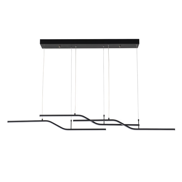 Luminaire suspendu LED linéaire à 3 lumières pour cuisine, adapté au salon, cuisine, balcon, couloir, salle de bain, sous-sol, télécommande, noir