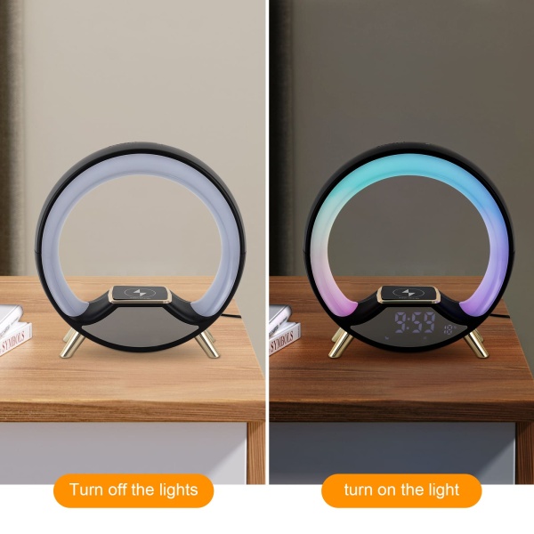 Lampe de table LED, lampe de chevet portable et rechargeable, lampe d'ambiance avec haut-parleur Bluetooth (noir) Lampe de table LED, lampe de chevet portable et rechargeable, lampe d'ambiance avec haut-parleur Bluetooth (noir)