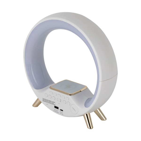 Lampe de table LED, lampe de chevet portable et rechargeable, lampe d'ambiance avec haut-parleur Bluetooth