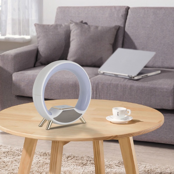 Lampe de table LED, lampe de chevet portable et rechargeable, lampe d'ambiance avec haut-parleur Bluetooth