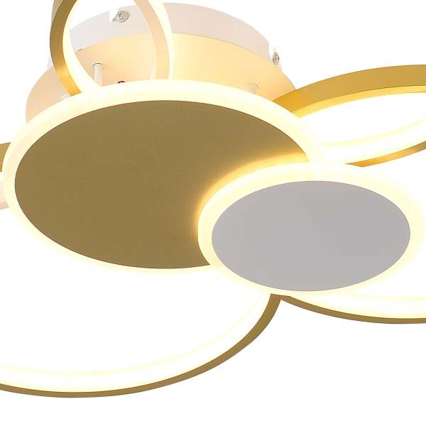 Plafonnier LED moderne 65W plafonnier LED dimmable avec télécommande 6 anneaux plafonnier encastré or