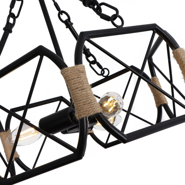 Luminaire de plafond industriel, luminaire de plafond de ferme rustique, luminaire de plafond hexagonal, noir