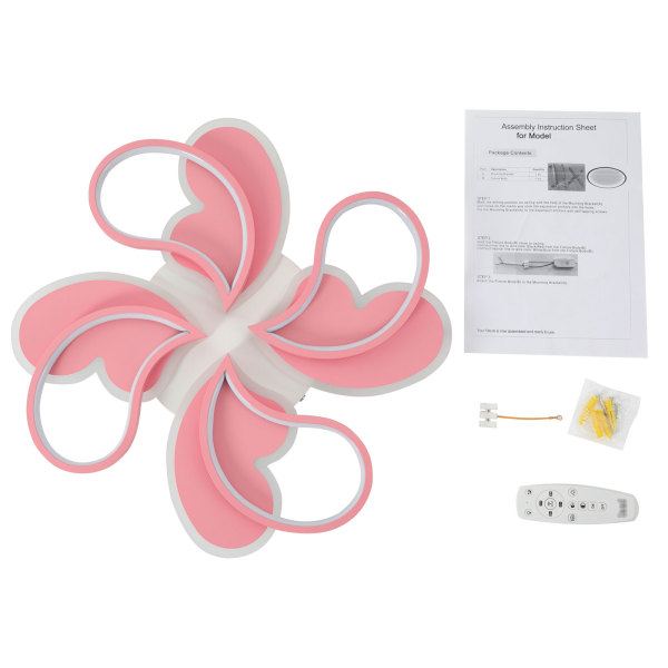 Plafonnier à intensité variable de 50 cm avec télécommande plafonnier pour salon plafonnier à LED encastré à intensité variable rose clair