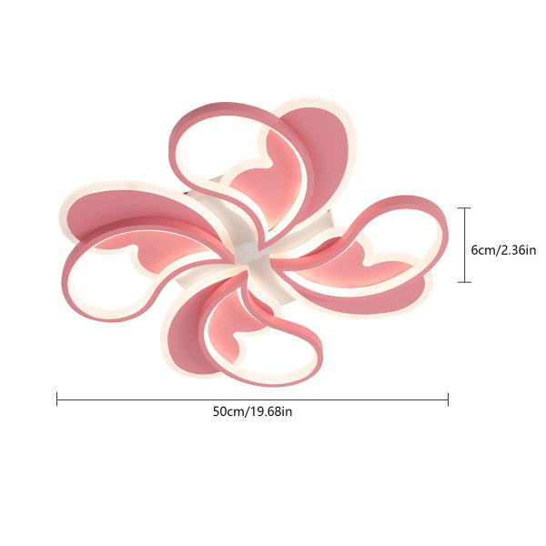 Plafonnier à intensité variable de 50 cm avec télécommande plafonnier pour salon plafonnier à LED encastré à intensité variable rose clair