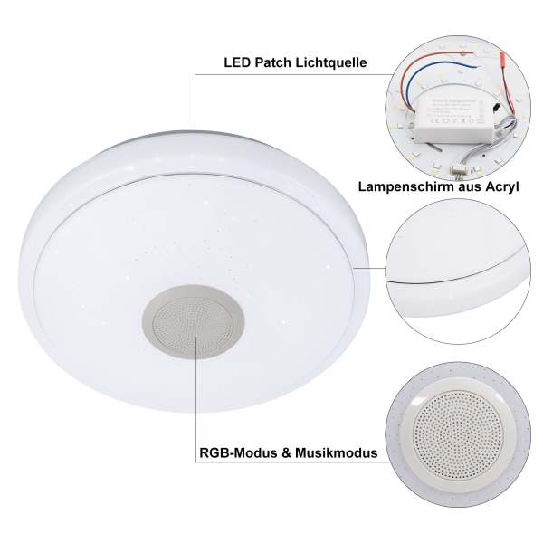 Plafonnier, plafonnier LED, lampe à changement de couleur avec télécommande Plafonnier, plafonnier LED, lampe à changement de couleur avec télécommande