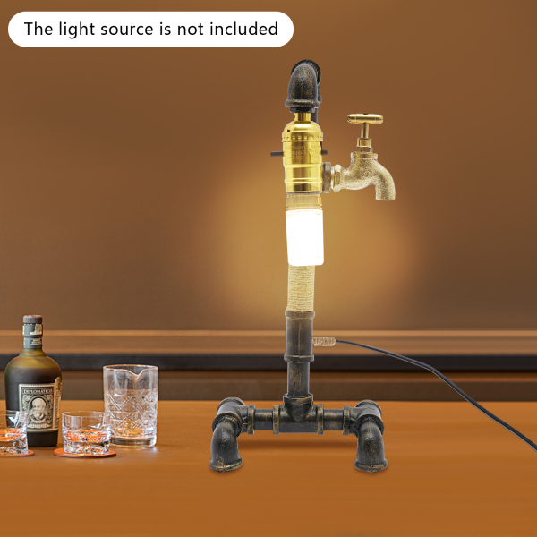 Lampe de table lampe de bureau lampe de conduite d'eau industrielle créative pour chevet (sans ampoule)