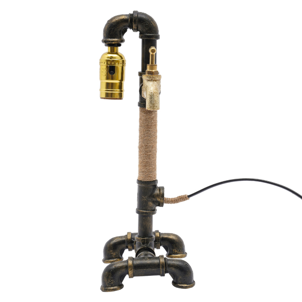 Lampe de table lampe de bureau lampe de conduite d'eau industrielle créative pour chevet (sans ampoule)