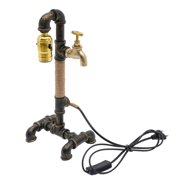 Lampe de table lampe de bureau lampe de conduite d'eau industrielle créative pour chevet (sans ampoule) Lampe de table lampe de bureau lampe de conduite d'eau industrielle créative pour chevet (sans ampoule)