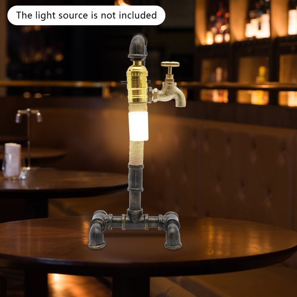 Lampe de table lampe de bureau lampe de conduite d'eau industrielle créative pour chevet (sans ampoule)
