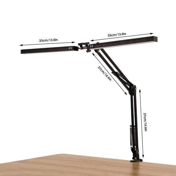 Lampe de lecture de table, lampe de bureau LED avec bouton poussoir, lampe de bureau, éclairage et luminosité réglables