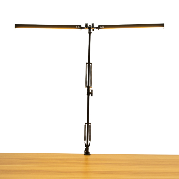 Lampe de lecture de table, lampe de bureau LED avec bouton poussoir, lampe de bureau, éclairage et luminosité réglables