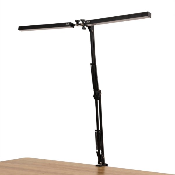 Lampe de lecture de table, lampe de bureau LED avec bouton poussoir, lampe de bureau, éclairage et luminosité réglables
