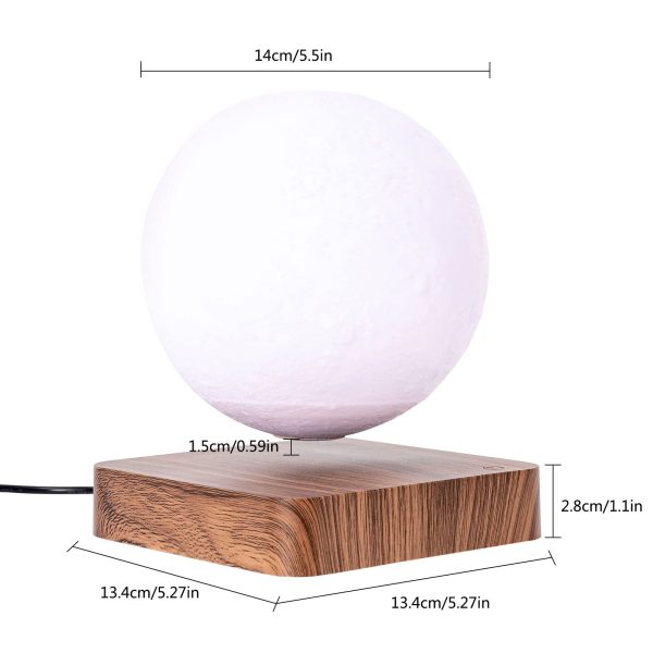 Lampe de lune en lévitation 3 couleurs - Veilleuse de table de lampe de lune d'impression 3D