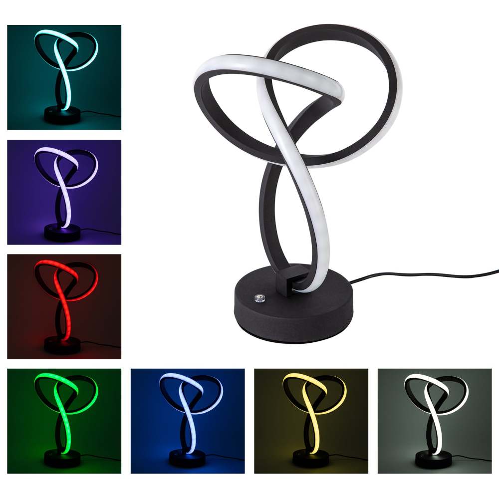 Lampe de chevet RGBW Lampe de table en spirale Touch Dimmable 10 Lampe de table couleur