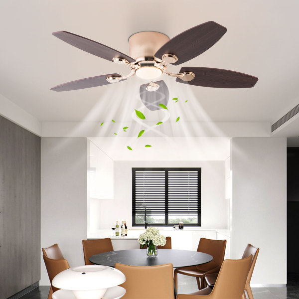Ventilateur de plafond 42" avec lumière LED et télécommande, ventilateur de plafond avec lumière 3 couleurs (Or + couleur bois foncé) Ventilateur de plafond 42" avec lumière LED et télécommande, ventilateur de plafond avec lumière 3 couleurs (Or + couleur bois foncé)