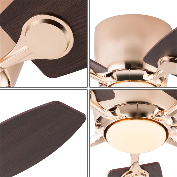 Ventilateur de plafond 42" avec lumière LED et télécommande, ventilateur de plafond avec lumière 3 couleurs (Or + couleur bois foncé) Ventilateur de plafond 42" avec lumière LED et télécommande, ventilateur de plafond avec lumière 3 couleurs (Or + couleur bois foncé)