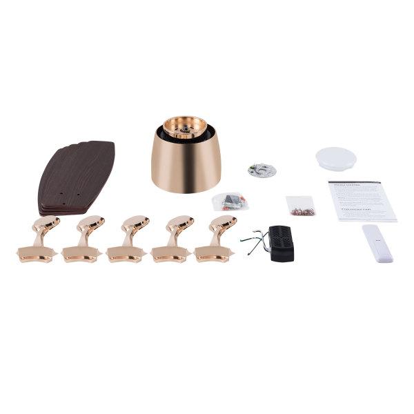 Ventilateur de plafond 42" avec lumière LED et télécommande, ventilateur de plafond avec lumière 3 couleurs (Or + couleur bois foncé) Ventilateur de plafond 42" avec lumière LED et télécommande, ventilateur de plafond avec lumière 3 couleurs (Or + couleur bois foncé)
