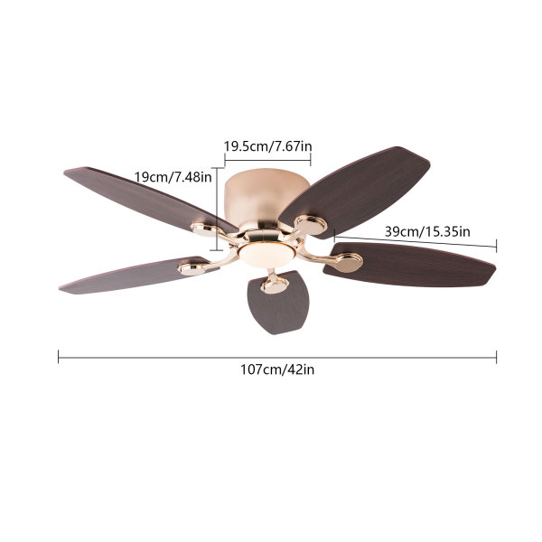 Ventilateur de plafond 42" avec lumière LED et télécommande, ventilateur de plafond avec lumière 3 couleurs (Or + couleur bois foncé) Ventilateur de plafond 42" avec lumière LED et télécommande, ventilateur de plafond avec lumière 3 couleurs (Or + couleur bois foncé)