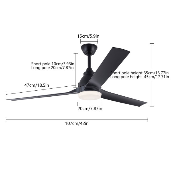 Lampe suspendue avec ventilateur de 42 pouces, inverseur de température Lampe suspendue avec ventilateur de 42 pouces, inverseur de température