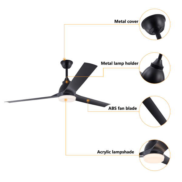 Lampe suspendue avec ventilateur de 42 pouces, inverseur de température Lampe suspendue avec ventilateur de 42 pouces, inverseur de température
