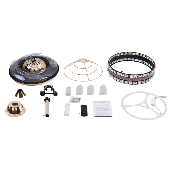Éclairage de ventilateur de plafond moderne, éclairage de ventilateur de plafond de 42 pouces, éclairage de ventilateur de plafond avec télécommande