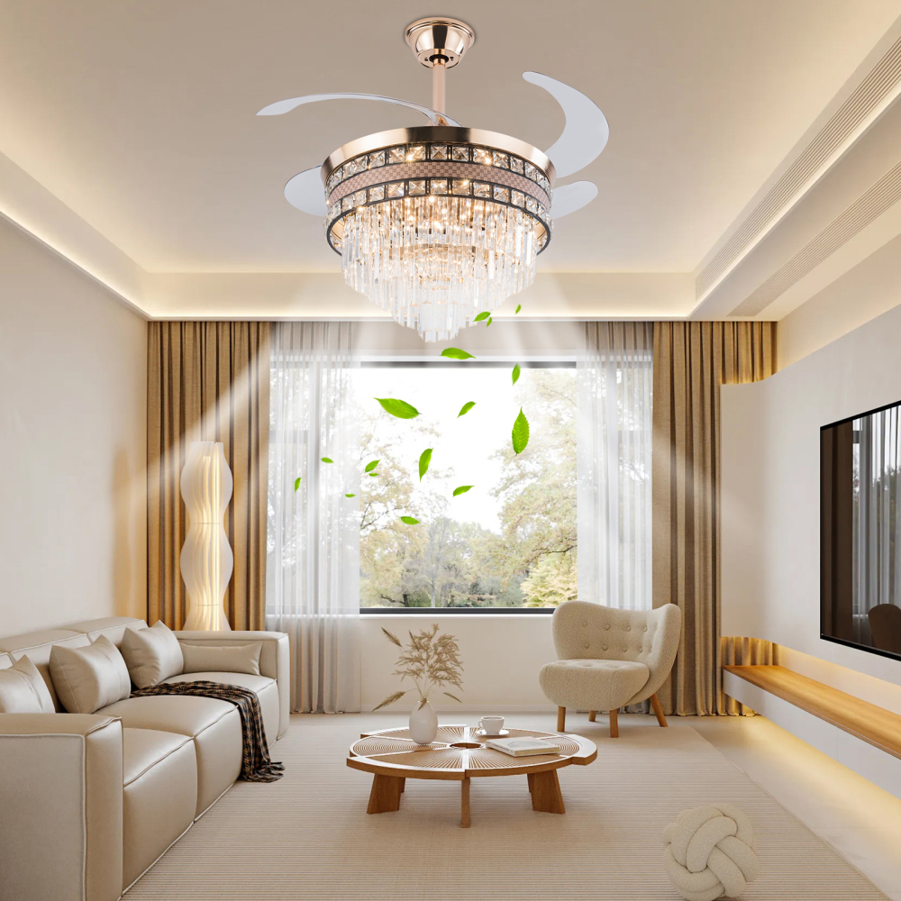 Éclairage de ventilateur de plafond moderne, éclairage de ventilateur de plafond de 42 pouces, éclairage de ventilateur de plafond avec télécommande