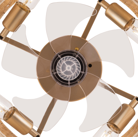 Ventilateur de plafond télécommandé 18,5" avec lumière, silencieux, rotin, 6 vitesses Ventilateur de plafond télécommandé 18,5" avec lumière, silencieux, rotin, 6 vitesses
