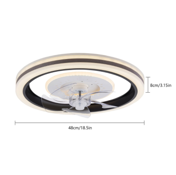 Ventilateur de plafond avec lumière à intensité variable 6 vitesses