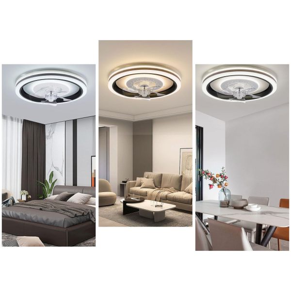 Ventilateur de plafond avec lumière à intensité variable 6 vitesses Lumière du ventilateur avec télécommande pour chambre, salon