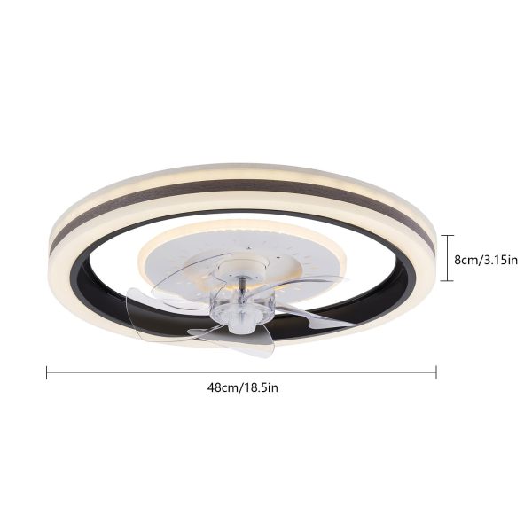 Ventilateur de plafond avec lumière à intensité variable 6 vitesses Lumière du ventilateur avec télécommande pour chambre, salon