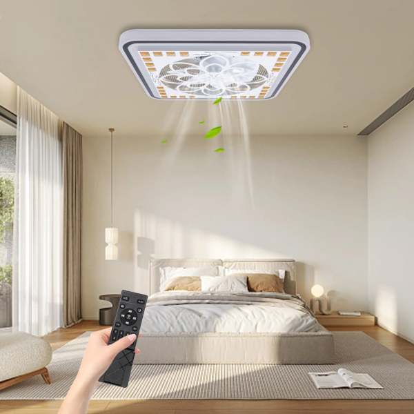 éclairage de ventilateur de plafond moderne à intensité variable 32 W, luminaire de ventilateur de plafond de 19,3